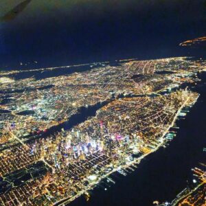 Janek Rubeš Instagram - Amazing view of #manhattan from @lufthansa EWR -> MUC You can see those amazing lights on Times Square. #newyorkcity #anotherpictureofafuckingplanewing
