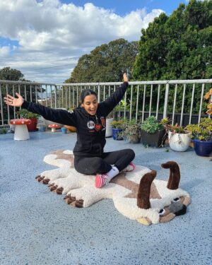 Janet Varney Instagram - REPOSTING @chrystalchristie !! 
“☁️ APPA YIP YIP ☁️

here’s a bit of the behind the scenes of how i made my Appa rug 🐑

the engineering that went into the horns alone was enough to melt my brain but goood lord am i happy they turned out how i saw in my head 😅

this is rug number 300! that’s so insane to me but here’s to many more to come 😁

[DO NOT REMAKE - this is an original fan art design created by myself thank you] “

#redbackrugs #goruggirlgo #rugmaker #tufting #tufted #rugtufting #appa #avatar #avatarthelastairbender #atla #apparug #atlafanart #rugwool #allthingseffy #appalove #extralongpile #longpile #tuftinggun #tuftedart #carpet @avatarthelastairbender
