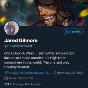 Jared Gilmore Instagram - We had a fantastic time at #galaxysedge yesterday. Every second I spend with her is perfect 
Side note: Once Upon a Weeb, my Twitter account got locked so I made another. If y’all wish you can head over and follow CowboyBeBAMF on Twitter #Huzzah