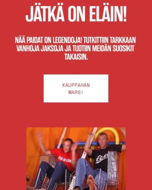 Jarppi Leppälä Instagram - Kyllä komia komian tuntoo vaikka silimät kiinni! 🫣
Tuotihin legendaariset Duudsoni-paidat takaasi ja nyt niitä saa: www.extremeduudsonit.com Linkki myös biossa 😀
#duudsonit
#extremeduudsonit