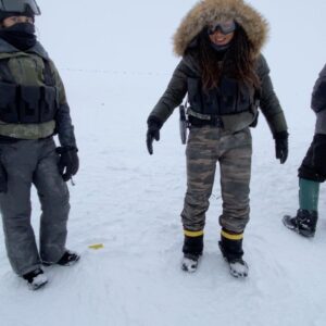 Jasmine Mathews Instagram - How me and the crew looking at you cause you haven’t watched the #1 streaming movie in America yet! 🤨 

Swipe for a little Iceland BTS action, where many a snowball was thrown, I kept asking every five minutes “how do you know if you have frostbite 😂,” and @seyga tried to teach me how to floss on top of a glacier and I just couldn’t smh... I promise I really do have rhythm tho lol 🤷🏽‍♀️! 

Thank you all so much for supporting and showing love to an awesome movie put together by an even more awesome team. You are so appreciated! 

Go watch @thetomorrowwar right NOW on @amazonprimevideo and comment some of your favorite moments down below! 💜