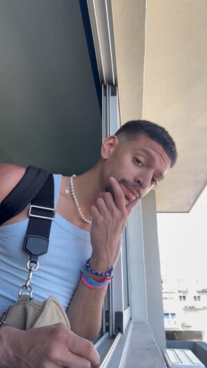 Jason A. Rodriguez Instagram - I think I’m…☀️🥵🫣
👕 @fang.nyc 
💼 @themarcjacobs