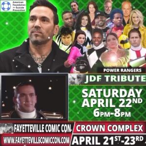 Jason David Frank Instagram - Come join us Saturday April 22nd from 6pm - 8pm at @ncfayettevillecomiccon for a tribute to our beloved hero and legend Jason David Frank. Follow then on Instagram for more info on the tribute and amazing charity event. @lotwhitedragon @jennarfrank @tammie_frank @batinthesun @rockstardjtre @patrickskye.co @aaronschoenke @rbrookesmith @cerinavincent @jasonfaunt @ciarahanna20 @tonydiazfusion @itzfrancisbaby @kaldur @soniaralynn #jasondavidfrank #ripjasondavidfrank #ripjdf #jennafrank #lotwd #legendofthewhitedragon #erikreed #batinthesun #fayettevillecomiccon
