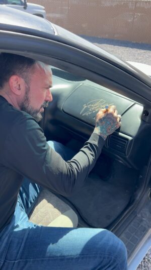 Jason David Frank Instagram - Signing cars is what I do…#jdf #cars #honored #superhero #normalperson #blessed… Get your thing ready to sign I’m down.. follow my new movie @lotwhitedragon
