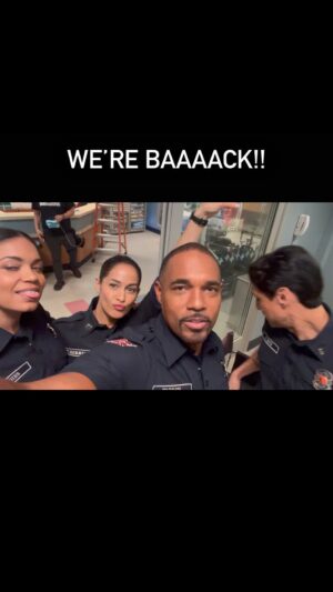 Jason George Instagram - #dayone 

@station19
@jainaleeortiz 
@dontgo_jasonwaterfalls 
#carlosmiranda