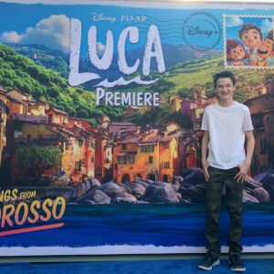 Jason Maybaum Instagram - Felt great to be back on a red carpet, well this one was blue #lucapixar @disneyplus
