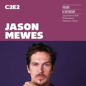 Jason Mewes Instagram - Chicago get ready for the mack daddies of New Jersery nootch! @thatkevinsmith aka Snack Pack and I are rolling up to @c2e2 April 26th & 27th, photo-ops, autographs, and a special 30 Years of Clerks panel! Don’t miss it ;) For tickets and info ➡️ *link in bio* 🤘

#c2e2 #jayandsilentbob
