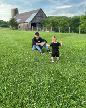 Jax Taylor Instagram - So fortunate to have a family with a beautiful farm with animals for my son to grow up with. Nothing makes Britt and I happier than being out here enjoying God’s country. #family #dadlife ✝️💟