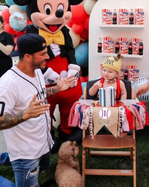 Jax Taylor Instagram - Brittany has been thinking about this party since before Cruz was even born and the day finally came where her dream birthday for our son came alive. Many thanks to all our friends and family who joined us on a busy weekend in California with it being Easter and Coachella. Cruz is so blessed to have so many friends/family we could not have imagined a better first birthday for our little slugger. We couldn’t have had such an amazing day without the help from amazing planners and vendors! All the party details are tagged below. ⚾️❤️💙 Photographer:
@ashleyrobertsphotos
Design/Coordinating:
@picnic_and_petal 
Coordinating/Balloon Installation: @glitzandgather 
Marquees: 
@alphalitlosangeles 
Custom Shelter 
@ezupshelters 
Softplay:
@modernkidsplaycompany
Custom Concession Stand: 
@darkmarqueedesigns
Pretzels: 
@worldsbestpretzels 
Popcorn: 
@thepopcorner 
Cake: 
@thegateauxshoppe_
Custom Cookies 
@megans.bakes
Custom Macarons: 
@boymama_bakes
Custom Cake Pops: 
@sweetdessertsbymaribel
Custom Neon Sign:
@britelitetribe
Custom Bar: 
@tinkerxdust
Custom Water Cans: 
@eliqs
Custom Stir Sticks: 
@atomickraftworks
Wine: 
@avaline
Custom Signage: 
@bwscreations
Table linens:
@cvlinens
Balloons provided by: 
@qualatex 
Custom Invite: 
@winkandinkpaperie
Mickey: 
@pureimaginationparty 
Charcuterie:
@bon_appecheese 
Burgers: 
@larrysburgershack