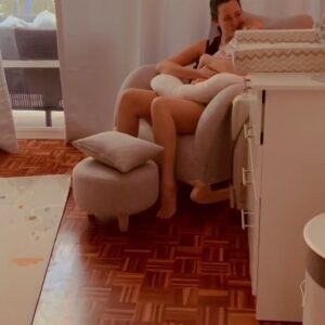 Jay Anstey Instagram - The chair is so comfy sometimes I rock myself to sleep… 😂 

I told SeanMarco I didn’t need a rocking chair in the nursery. Me being my minimalist mama self. 

A month in and I had to admit how wrong I was. 

We looked around and found this beautiful Godsend of a chair from @dreamfurn 

It goes perfectly with the room and is her favorite place to enjoy that REM sleep 😜 

My two cents for new moms is don’t skimp on a chair!!! It’s soooo worth it. 

P.S of course Goku sampled it and approves 😂 🐈 

#mom #momlife #postpartum #4thTrimester #babies #newborn #baby #family #motherhood #parenthood #momsofinsta #girlmom #momblogger #momblog #clickinmoms #lightinspired #kidsforreal #illuminatechildhood #magicofchildhood  #alternativeparenting #wildwomensisterhood #nursery #babyroom #rockingchair