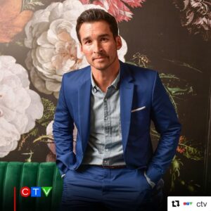 Jay Hayden Instagram - There was a flower wall at the #ctvupfront. Here’s the wall blocked by me trying to look cool.