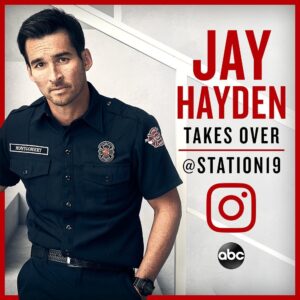 Jay Hayden Instagram - Thursday I’m taking over @station19 ‘s Instagram. Working with @jasonwinstongeorge for most of the day so probably just a lot of closeups of his face. #station19 #abc #sorryaheadoftime