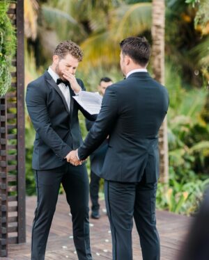 Jaymes Vaughan Instagram - Happy #NationalFreedomToMarryDay! Seeing this ring we created with @kayjewelers become a part of other LGBTQ  couple’s love stories and wedding days still amazes me. #KAYPartner We, as queer people, get to create our own traditions, and that’s why I wanted to make sure a ring existed that specifically created a safe space for us during the engagement/wedding process. ‘Our Ring by Jaymes   Jonathan’ is designed to be worn with the diamonds facing out while you are engaged, and then flipped on your wedding day, so then the diamonds face you and the wedding band faces out. Available at KAY.com

📷 @toddthephotographer
