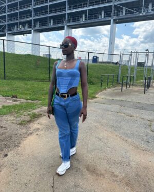 Jazlyn Miller Instagram - Last weekend @mr_9ray_willseeyounow and I got a chance to experience the “NASCAR 600 Cup Series🏆” ,VIP from the pit.More importantly though, I got a chance to see my Cuzzo @_megaquan do his thing first hand! I’m so proud of you Quan! We had a great time🏎️🫶🏾! Can’t wait to take Mansa and Sai Sai next year! —
I saw the orange man in person there too😱🥹.