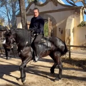 Jean Dujardin Instagram - À cheval 2024 ☺️🎥 ! Bonne Année à tous ❤️ zorro #série de #benjamincharbit Réalisée par #jeanbaptistesaurel et #emilienoblet Avec #andredussolier (Don alejandro , le père ) @audreydanaoff (Gabriella , l’épouse ) #gregorygadebois (le sergent G ) #ericelmosnino (Le méchant Don Emanuel) #salvatoreficarra (Bernardo ) Antojo le cheval ( tornado ) de @marioluraschiofficiel merci @julienvsp #zorro @zorro_productor_fr