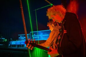Jean-Michel Jarre Instagram - Laser harp and guitar in perfect harmony… see you tomorrow at our FREE ENTRY concert in Bratislava! @eset @starmus 

📸 @tomaskika 
#Starmus #StarmusVII #StarmusEarth #StarmusFestival2024 #Bratislava #Slovakia #ESET #DigitalSecurity #BridgefromtheFuture #music #science #jeanmicheljarre #brianmay