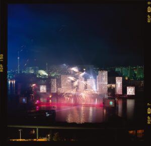 Jean-Michel Jarre Instagram - Holà Sevilla ! I remember the colossal work of the crew building the structure of the stage underwater and the amazing reflections during the show! #sevilla #music #spain #festival #concert #europe #jeanmicheljarre