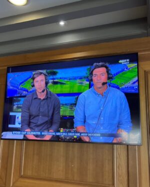 Jean-Pascal Lacoste Instagram - Hier c’était plaisir plus plaisir ❤️ Aux commentaires sur Gôlf plus pour le début de la Ryder cup aux côtés de @dimitri1307 et @adrientoubiana puis aux côtés de @pascaledelatourdupin pour @paf.actualites sur @c8lachaine . Merci @thierrydavid pour cette nouvelle aventure . Le groupe canal est vraiment top 😉 @geraldbriceviret 😉 @therydercup