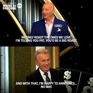 Jeff Ross Instagram - Pat Sajak! Congrats on the end of an epic run of Wheel Of Fortune!  I know you don’t want to be roasted…so everyone please take it easy on him in the comments. ❤️