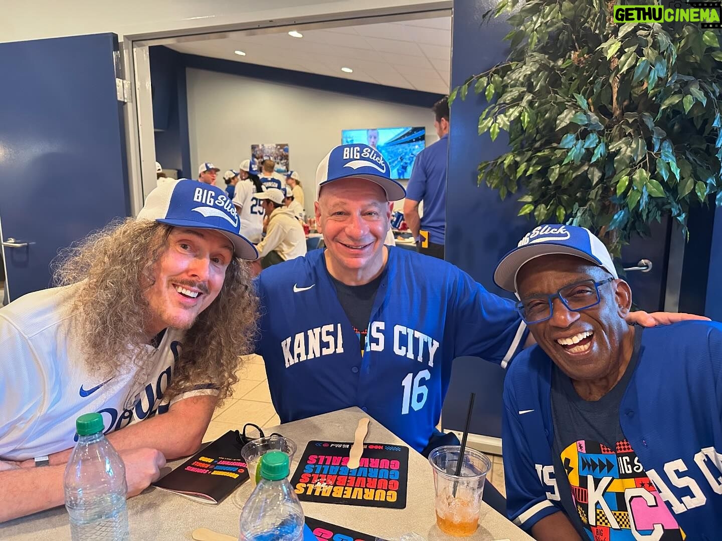 Jeff Ross - 3.5K Likes - MEET THE KANSAS CITY “AL” STARS…. Weird Al, Al Roker and Alopecia. 🤣 Thank you to @kcroyals & @bigslickkc for letting us play ball for a great cause @childrensmercy ! 🫶🏼 I GOT A HIT !