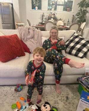 Jeff Weldon Instagram - Merry Christmas 🎄🎁 Christmas at the Weldon household was a bit chaotic this year. First time navigating having a newborn and a toddler— phew that was quite the feat. We did somehow manage to capture a few photos for memories— albeit, they weren’t the best BUT, hey, we did at least get a few! We traveled to Houston for Christmas Eve with Gracie, Grandma, and Danielle’s side of the family— Christmas Eve was awesome and Winston had a blast opening all of his gifts from Gracie and the family— he even helped clean up and put the torn wrappings in the trash—Our BIG Helper! We then embarked back to New Braunfels so that we could have Christmas morning at our home followed by Christmas Dinner prepared by “Chef Jeff” with the company of my parents— surprisingly, Winston sat in Grandpas lap and didn’t squirm around like usual (he usually will only chill with my Mom— who is now “Nana” I guess that’s easier for Winston to refer to her as— just found that out today 🤷🏻‍♂️). All in all, it was really nice having a quiet Christmas morning and Winston absolutely LOVED his gifts but especially his Micky Mouse that songs and dances to the “Hot Dog” song (his little face showed so much excitement and love when he opened it)— this was definitely my favorite moment from the last couple of days. Theo can be seen just chilling and relaxing— truly just glad to be a part of the crew lol! I digress— Merry Christmas 2023 from the Weldon Family to yours!