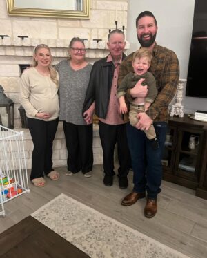 Jeff Weldon Instagram - Happy Thanksgiving from the Weldon Family! So incredibly grateful for our amazing family, friends, and blessings. This was the 1st year we hosted Thanksgiving at our house here in New Braunfels and although chaotic, it was wonderful! As you can see from Danielle’s belly, Baby Theo is making his grand appearance into the world any day now— so much to be grateful for this Thanksgiving 2023! Cheers to all of you and Happy Thanksgiving 🦃🍁