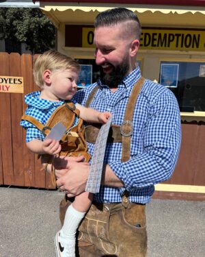 Jeff Weldon Instagram - The Weldon’s had the “Wurst” time at Wurstfest 2023! Winston loved the live music and people watching. The carousel, not so much. Poor guy. We did get to see Gracie (Danielle’s Mom) and her friends and have some fun reuniting with them! Prost from the Weldon family!
