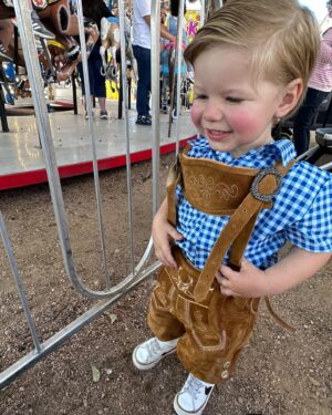 Jeff Weldon Instagram - The Weldon’s had the “Wurst” time at Wurstfest 2023! Winston loved the live music and people watching. The carousel, not so much. Poor guy. We did get to see Gracie (Danielle’s Mom) and her friends and have some fun reuniting with them! Prost from the Weldon family!