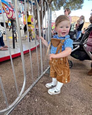 Jeff Weldon Instagram - The Weldon’s had the “Wurst” time at Wurstfest 2023! Winston loved the live music and people watching. The carousel, not so much. Poor guy. We did get to see Gracie (Danielle’s Mom) and her friends and have some fun reuniting with them! Prost from the Weldon family!
