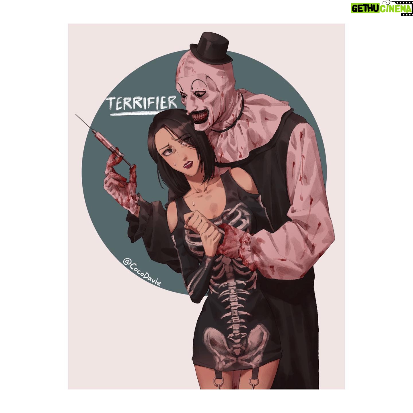 Jenna Kanell - 5.2K Likes - With another collection of epic fan art, I formally invite you to join me this Saturday night on @crazytrainradio for a virtual watch along of #TERRIFIER, where a portion of their proceeds benefit families impacted by the Uvalde massacre.