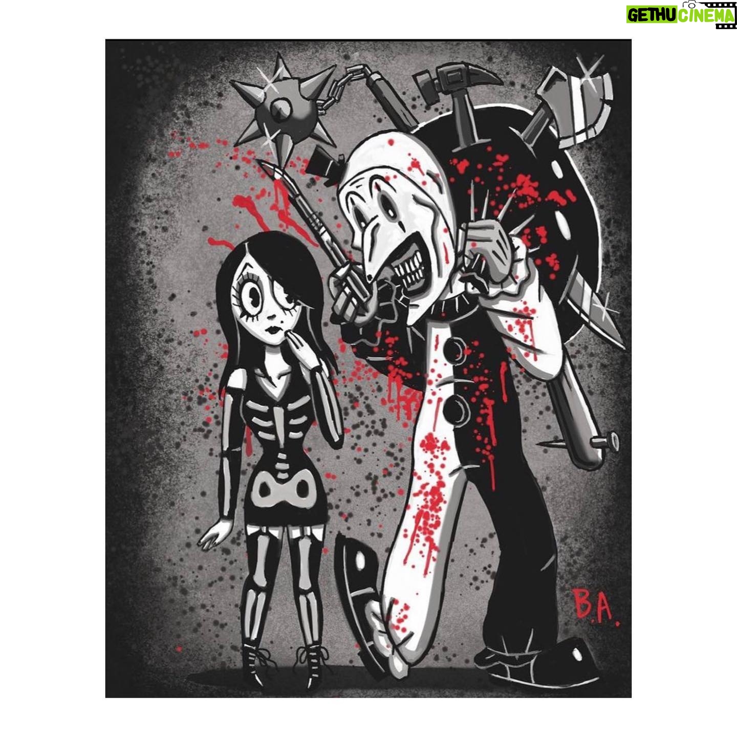 Jenna Kanell - 3.5K Likes - More epic Tara-fier fan art, celebrating the growing list of opportunities for us to geek out together this year. If any conventions get postponed for filming, and/or as more arise, I’ll update below accordingly. Bring your favorite movie trivia, squid facts, and pictures of your cat!
Atlanta - Days of the Dead - January
Cincinnati - HorrorHound - March
Kansas City - Crypticon - July
Chicago - Flashback Weekend - August
Minnesota - Crypticon - September
Boston - Silver Scream - September
Ontario - Frightmare In The Falls - October
💀🎃 #Horror #Terrifier #FanArt