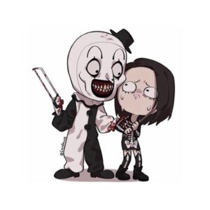 Jenna Kanell Instagram - With another collection of epic fan art, I formally invite you to join me this Saturday night on @crazytrainradio for a virtual watch along of #TERRIFIER, where a portion of their proceeds benefit families impacted by the Uvalde massacre.