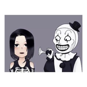 Jenna Kanell Instagram - With another collection of epic fan art, I formally invite you to join me this Saturday night on @crazytrainradio for a virtual watch along of #TERRIFIER, where a portion of their proceeds benefit families impacted by the Uvalde massacre.
