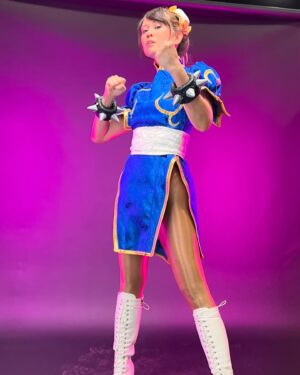 Jennie Kwan Instagram - I finally get to present my Chun-Li cosplay just in time for the year anniversary of Street Fighter 6.  Thank you @ryann.kaykay for creating such a beautiful cosplay.  It helps me get right into it.  Prepare yourself!!
.
.
.
📸 @intothelostwoods 
#actor #voiceover #voiceactor #vo #gamer #videogame #videogamecharacter #fightinggames #streetfighter #streetfighter6 #chunli #chunlicosplay #chunlistreetfighter #sf6 #womenempowerment