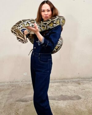 Jennie Kwan Instagram - My first time wearing Chanel!!

I used to be afraid of going near snakes let alone touching them.  But letting one rest on me?!? NOPE!  But  thanks to Chanel I have a whole new appreciation for these smooth beauties.
@anime.fuse 
.
.
.
#animefuse #comiccon #animecon #snake #snakesofinstagram #faceyourfear