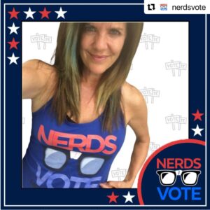 Jennifer Hale Instagram - #Repost @nerdsvote with @use.repost
・・・
NOTABLE NERDS SPOTLIGHT: Jennifer Hale 🤓

@jhalegram is passionate about creating a good world for us all, being the best parent she can be, & being outside having a good time. Commander Shepard thinks you should go...register to vote! 🔗to register in our bio 💪

#NerdsVote
