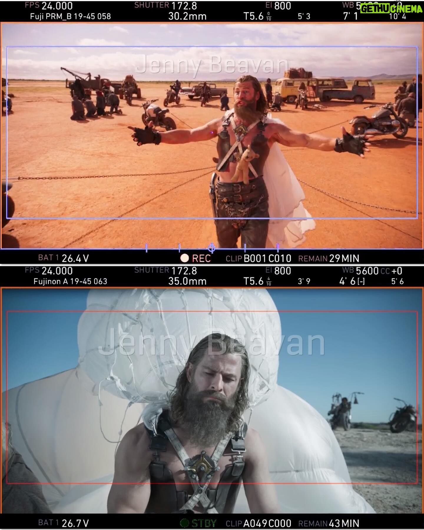 Jenny Beavan - 1.9K Likes - ‘Finding Dementus’
Furiosa’s Dementus was not an easy character to get a grip on, ie to understand where he came from and what formed him ... I found inspiration in despots, ‘gurus’ and showmen - with elements of all appearing in the final costume.
His costumes were born in our tiny studio in Peckham, using motorbike gear, parachutes and of course a teddy bear! We tried all sorts of paint techniques, dye for the parachute, as well as various draping looks - well aware this could be a nightmare on a motorbike …!
Later in Australia we were able to fit Chris Hemsworth and refine the whole look to suit everyone’s vision, with the final costume being a collaborative exercise as it should be on any film.
So here are some photos of the ideas on the stands, figuring it all out with Lauren Reyhani and Stephen Miles, fitting and working with Dan Blacklock, Chris’s Key Costumer in Sydney, before shooting in Broken Hill.
It was a journey, but a wonderful journey to make with Chris and George.
@madmaxsaga
@chrishemsworth
@lauren_reyhani_costume
@danblacklock08
@jasinboland