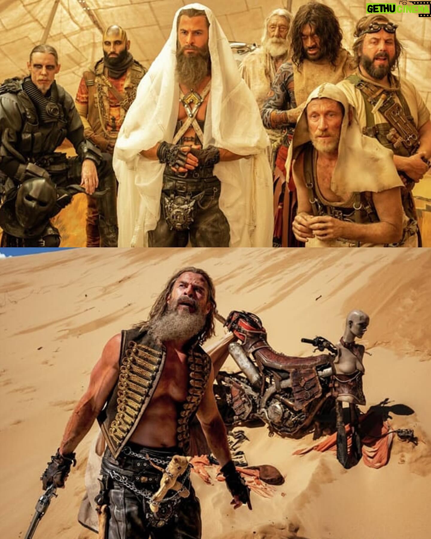 Jenny Beavan - 1.9K Likes - ‘Finding Dementus’
Furiosa’s Dementus was not an easy character to get a grip on, ie to understand where he came from and what formed him ... I found inspiration in despots, ‘gurus’ and showmen - with elements of all appearing in the final costume.
His costumes were born in our tiny studio in Peckham, using motorbike gear, parachutes and of course a teddy bear! We tried all sorts of paint techniques, dye for the parachute, as well as various draping looks - well aware this could be a nightmare on a motorbike …!
Later in Australia we were able to fit Chris Hemsworth and refine the whole look to suit everyone’s vision, with the final costume being a collaborative exercise as it should be on any film.
So here are some photos of the ideas on the stands, figuring it all out with Lauren Reyhani and Stephen Miles, fitting and working with Dan Blacklock, Chris’s Key Costumer in Sydney, before shooting in Broken Hill.
It was a journey, but a wonderful journey to make with Chris and George.
@madmaxsaga
@chrishemsworth
@lauren_reyhani_costume
@danblacklock08
@jasinboland