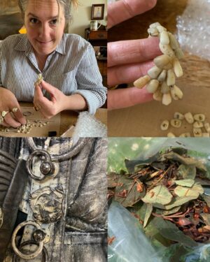 Jenny Beavan Instagram - Now that the dust/sand! has settled and I can think a little straighter about the extraordinary experience that was Furiosa ... I thought it would be fun to show off a little of the process starting in London, in my home which turned itself into a studio.

We couldn’t go to Australia due to Covid and quarantine restrictions so started the process of designing and making costumes in my sitting room and garden! Eventually moving into a tiny local studio after meeting the post-apocalyptic nightmares in the kitchen became a bit much at breakfast!

We worked via Zoom and FaceTime with George and with our Sydney workshop set up by Mel Dykes which, although not ideal, meant we had good communication despite occasionally having to be compos mentis at 4am to join in with production meetings on Australian time. This experience has made me SO appreciate being on site to work with the crew in person, but is a very useful tool to add into the arsenal of what it takes to be a costume designer.

@lauren_reyhani_costume 
@madmaxsaga