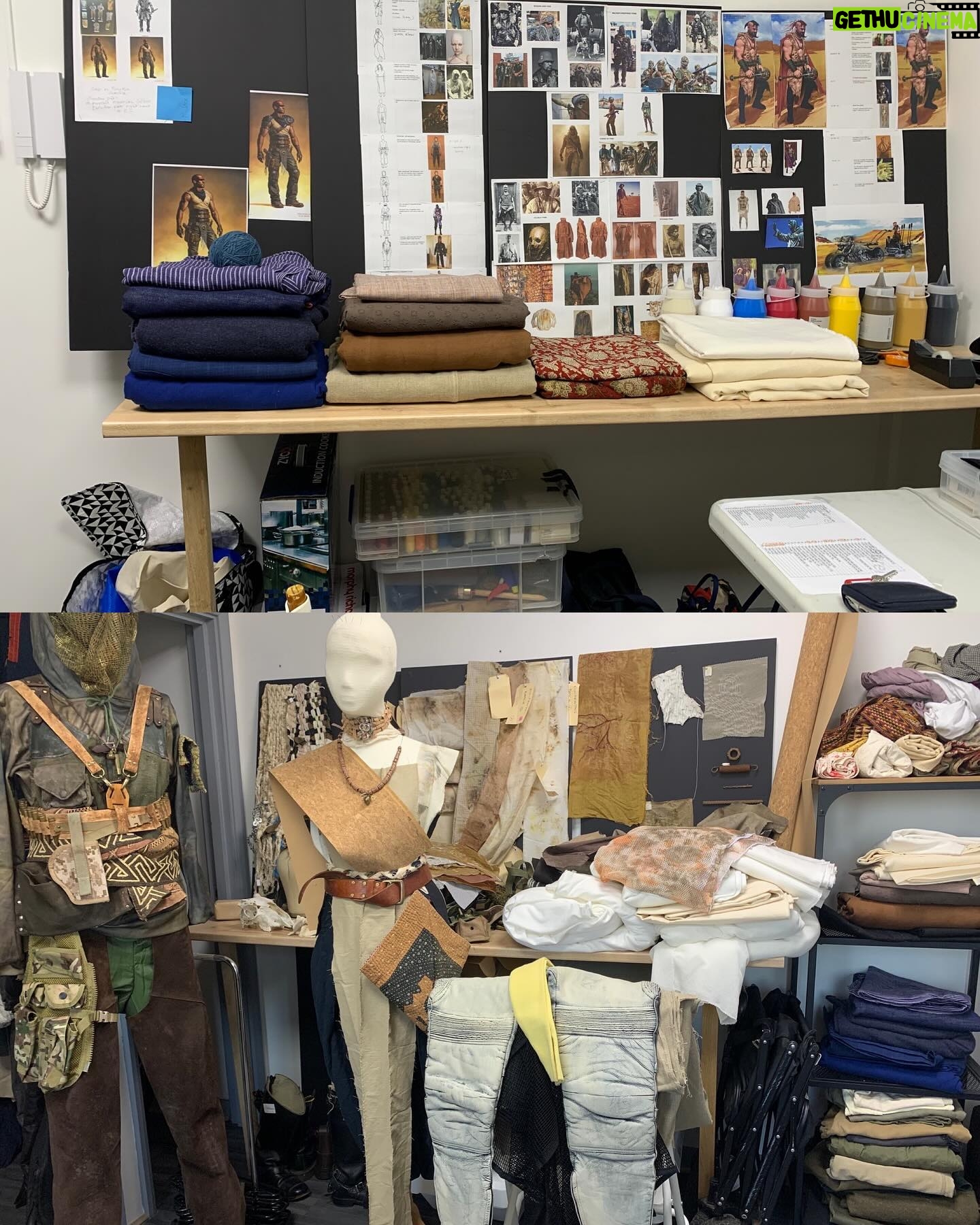 Jenny Beavan - 2.8K Likes - Now that the dust/sand! has settled and I can think a little straighter about the extraordinary experience that was Furiosa ... I thought it would be fun to show off a little of the process starting in London, in my home which turned itself into a studio.
We couldn’t go to Australia due to Covid and quarantine restrictions so started the process of designing and making costumes in my sitting room and garden! Eventually moving into a tiny local studio after meeting the post-apocalyptic nightmares in the kitchen became a bit much at breakfast!
We worked via Zoom and FaceTime with George and with our Sydney workshop set up by Mel Dykes which, although not ideal, meant we had good communication despite occasionally having to be compos mentis at 4am to join in with production meetings on Australian time. This experience has made me SO appreciate being on site to work with the crew in person, but is a very useful tool to add into the arsenal of what it takes to be a costume designer.
@lauren_reyhani_costume
@madmaxsaga