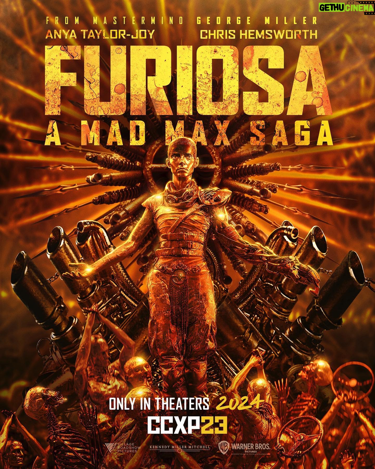 Jenny Beavan - 1.7K Likes - Brilliant to see the Furiosa trailer! Brings back so many wonderful memories, particularly of my fantastic crew. Here are some photos to celebrate them - every day coming into the workshop was joyous. We had a wonderful party before Lauren and I came home. Thank you ALL SO MUCH!!
@chrishemsworth photo by @jasinboland
This is her Odyssey.
#Furiosa - Only in Theaters 2024
@madmaxmovie