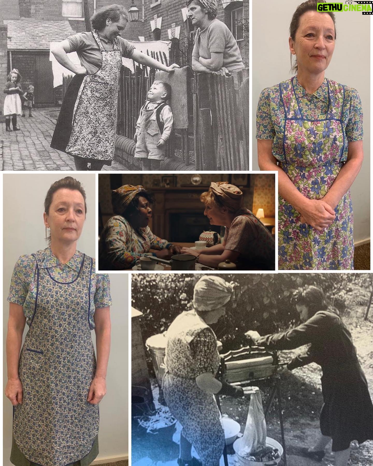 Jenny Beavan - 1.5K Likes - The Search for the Perfect Pinny.
As you can see from the period photos pinny’s and scarves wrapping the hair were very normal in the 1950’s for working women. Very sensible. They kept your hair and clothes clean when everyday life was more basic. No hot water on tap in many homes for example. Even with the generous stock at Cosprop we had to dig to find the perfect combination - but when you find it you all just ‘know!’
@mrsharrismovie @cosproplondonuk