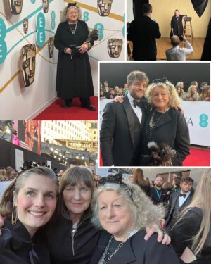 Jenny Beavan Instagram - Mrs Harris had a wonderful time at the BAFTAs seeing lots of old (and not so old) friends and drinking an immoderate amount of champagne … Mrs Harris took her trusty friends Sally and Lauren to keep her on the straight and narrow - not an easy job when an excitable cleaning lady gets let loose at a ‘do’ in the Festival Hall.

We didn’t win but were in excellent company - Emma Thompson, Colin Farrell and Michelle Yeoh to name but 3!! It is just wonderful that our film was 'noticed'! She felt very comfortable in the elegant coat and pinny made for her by the great Tim Perkins. Tim has made an eclectic mix of clothes and costumes for me over the years. 

Flowers from Daisy Gilbert of Moonriver Content - she thought the handbag was very Mrs Harris!! 

So, now Mrs Harris is packing up her feather duster as it is off to LA! There will be plenty of work to do there cleaning and polishing ..

Mrs Harris and Team Harris would like to thank Universal / Focus who have looked after us so well at the BAFTAs and all the PR we have done - we had the lovely Ebba keeping us safe at the BAFTAs.  Mrs Harris and I also want to thank the amazing Multitude Media, Mrs H’s PR, who are just extraordinary and look after us brilliantly - Emily, Niamh and Will Wood - would you like to move in to my home please? You would find plenty to do!

So after the agony of packing (not dissimilar to choosing the 8 discs…) we will be jetting off to LA on Sunday .. I feel badly about the air travel but don't know how else to get there! Well, not in a day …

Apologies to the wonderful Lesley Manville, the true and only Mrs Harris.

@mrsharrismovie 
@universalpicturesuk 
@focusfeatures 
@multitudemedia
@timjohnperkins 
@lauren_reyhani_costume