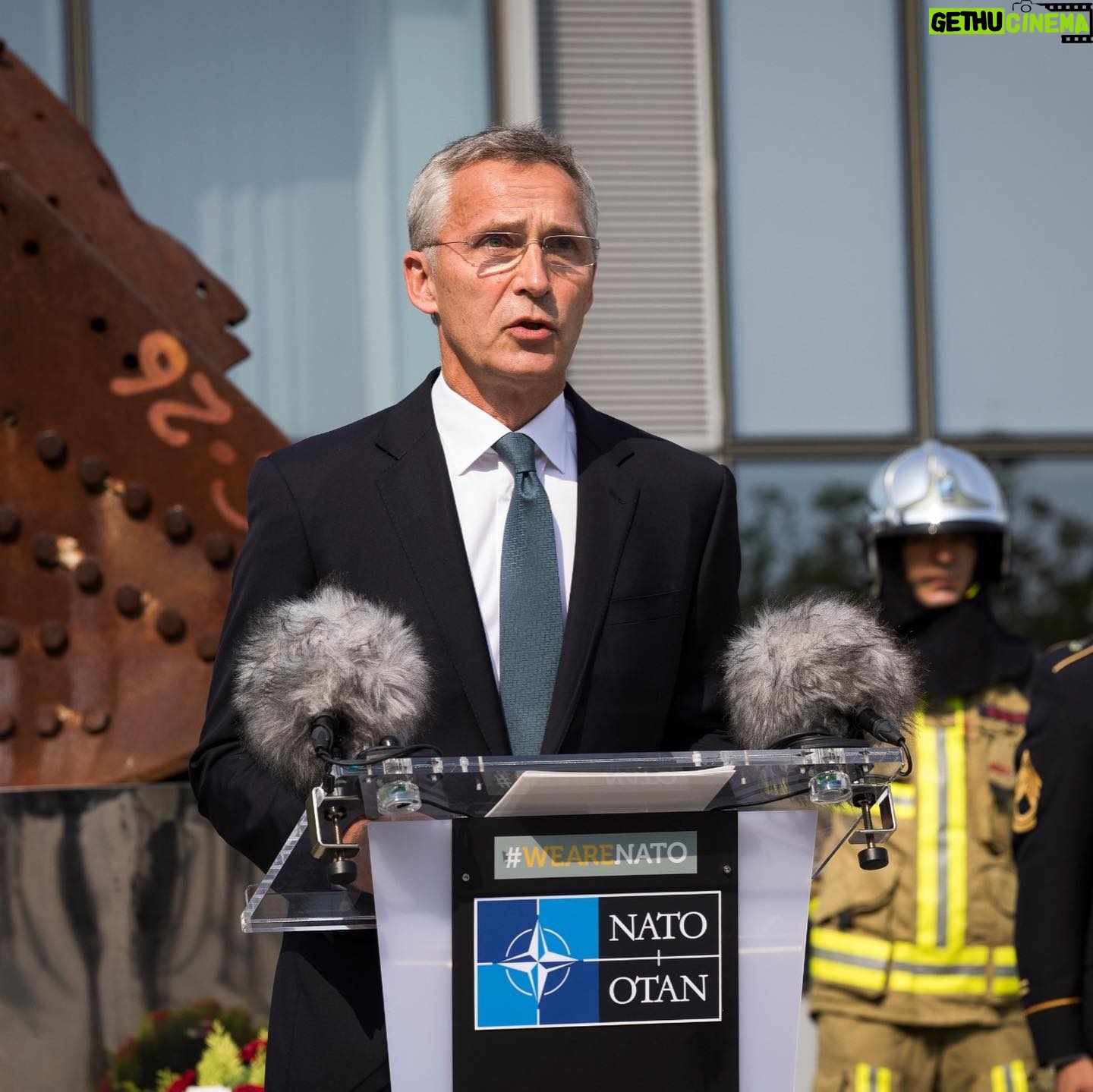 Jens Stoltenberg - 3.1K Likes - Today we remember #September11 @NATO. We stand with the US in fighting terrorism, as we did when we went into #Afghanistan. The sacrifices of our troops & of the Afghan people have not been in vain. Tomorrow peace negotiations start, an historic opportunity which all must seize.