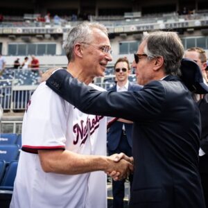 Jens Stoltenberg Instagram - A great experience to attend NATO Day at Nationals Park. 

I had the honour of throwing the first pitch at the game between the Washington Nationals and the Saint Louis Cardinals.
