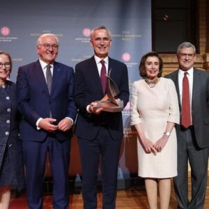 Jens Stoltenberg Instagram - Honoured to receive the Henry A. Kissinger Prize. Thanks to the American Academy, to President Steinmeier & Speaker Pelosi. I see this as a prize for NATO, all the hard-working people behind the scenes, & the dedicated men & women in uniform keeping us safe. This one’s for them!
