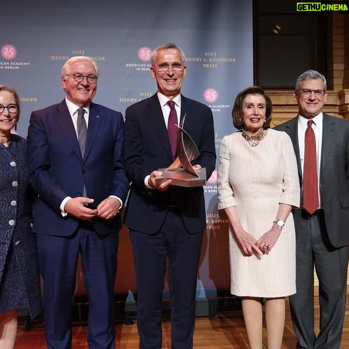 Jens Stoltenberg - 3.1K Likes - Honoured to receive the Henry A. Kissinger Prize. Thanks to the American Academy, to President Steinmeier & Speaker Pelosi. I see this as a prize for NATO, all the hard-working people behind the scenes, & the dedicated men & women in uniform keeping us safe. This one’s for them!