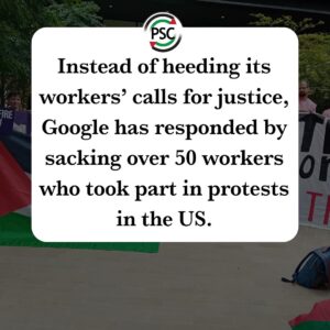 Jeremy Corbyn Instagram - Today, protesters gathered outside Google’s London HQ in solidarity with Google workers demanding that Google ends Project Nimbus, which is enabling Israel’s apartheid and genocide against Palestinians.

Across the world, Google and Amazon workers are rising up, demanding their labour isn’t used to build technology used to support oppression.

Follow @notechforapartheiduk for updates on the campaign and help support it by demanding Google #DropNimbus

#FreePalestine #CeasefireNOW