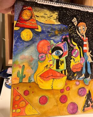 Jerónimo Bosia Instagram - Que alguien me diga en qué parte del cuerpo está lo que llaman mente, corazón, alma, etcétera…

#drawing #watercolor