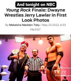 Jerry Lawler Instagram - Tonight on Young Rock relive the memorable match between myself and @therock back in Memphis. 
8pm / 7 central